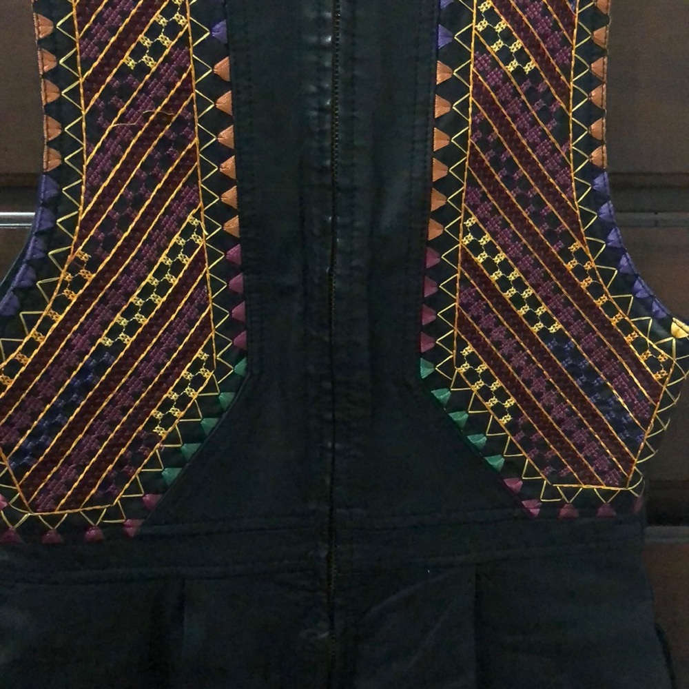 Free People vegan leather embroidered mini dress - Picture 6 of 7